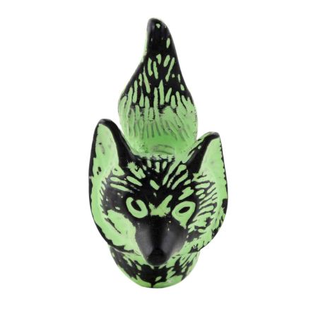 Lime Green Fox Face Distressed Iron Cabinet Knobs